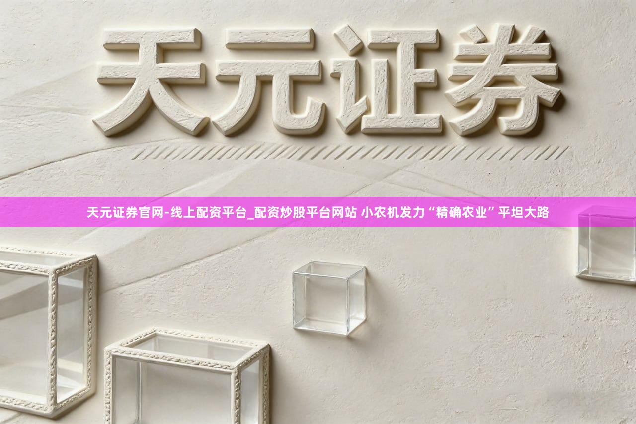 天元证券官网-线上配资平台_配资炒股平台网站 小农机发力“精确农业”平坦大路