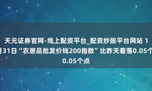 天元证券官网-线上配资平台_配资炒股平台网站 12月31日“农居品批发价钱200指数”比昨天着落0.05个点