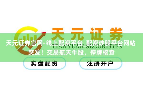 天元证券官网-线上配资平台_配资炒股平台网站 突发！交易航天牛股，停牌核查
