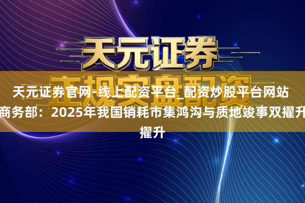 天元证券官网-线上配资平台_配资炒股平台网站 商务部：2025年我国销耗市集鸿沟与质地竣事双擢升